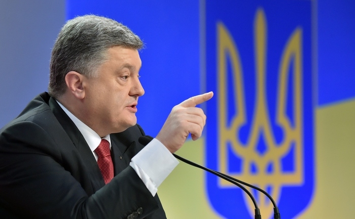 Preşedintele ucrainean Petro Poroshenko în Kiev (SERGEI SUPINSKY/AFP/Getty Images)